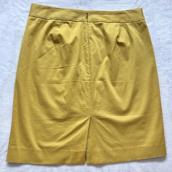 J. CREW Factory Mustard Yellow Knee Length No 2 Pencil Skirt--EUC--12 - Picture 3 of 12